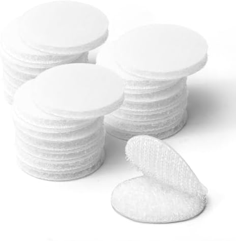 Art3d 40 Sets Hook and Loop Adhesive Dots, 1"x 1" Sticky Back, White