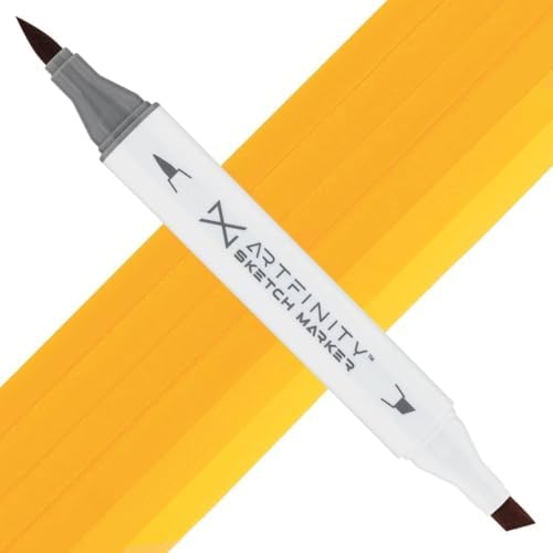Artfinity Sketch Markers - Yellow Orange Y4-4, Vibrant, Professional, Dye-Based Alcohol Markers for Artists, Drawing, Travel, & More