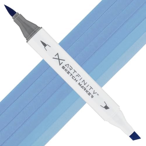 Artfinity Sketch Markers - Cerulean Blue B4-4, Vibrant, Professional, Dye-Based Alcohol Markers for Artists, Drawing, Travel, & More