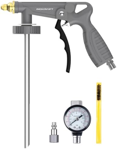 InoKraft Rust Proofing Spray Gun, Bedliner Gun with Adjustable Nozzle and Pressure Regulator, for Truck Bed Liner Coating, Rubberized Undercoat, Suitable for Raptor Tintable Urethane Spray-On