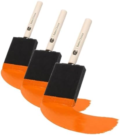 Bates- Foam Paint Brushes, 2 Inch, 48 Pack, Wooden Handle