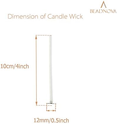 BEADNOVA Candle Cotton Wicks 4 Inch 150pcs Short Candle Making Wicks for Making DIY