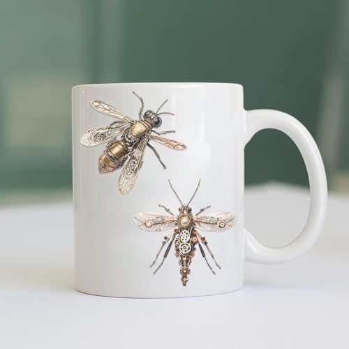 50PCS Steampunk Insect Stickers, Waterproof Vinyl Steampunk Insect PET Decals for Laptop, Luggage, Skateboard, Phone, Fridge, Trendy Stickers for Teens, Adults, Boys and Girls(Punk)