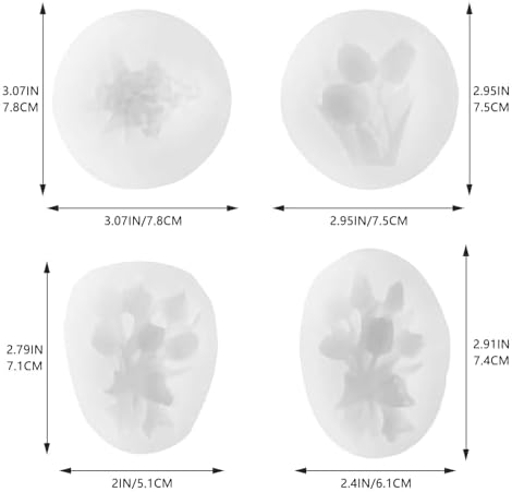4PCS 3D Flower Bouquet Silicone Molds for Soap,Candle & Resin Crafts
