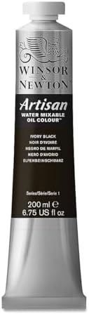 Winsor & Newton Artisan Water Mixable Oil Paint, 200ml, Ivory Black