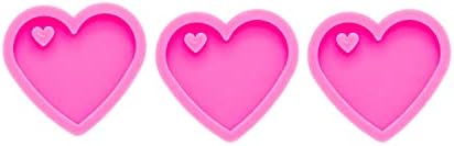 3pc Super Shiny Mini Heart Resin Silicone Molds, Keychain Mould Crafts Epoxy Resin, Art DIY Charms Mold with 10PC Key Ring(DY0405+DY0405+DY0405)