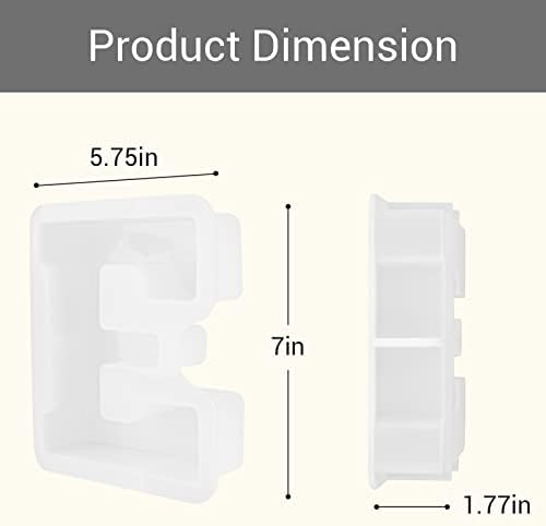 Gartful 7 Inch Large Letter Molds for Resin, 3D E Capital Alphabet Epoxy Resin Mold, A to Z Thick Resin Letter Molds for Making Letters, Word Sign Art, DIY Crafts, Making Cake, Party Home Decor
