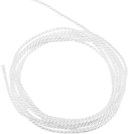 MECCANIXITY Twisted Cord Trim, 11 Yard 1.5mm 3-Ply Twine Braided Rope Shiny Thread String for Craft Gift Bag Curtain Christmas Decor, White - 10m