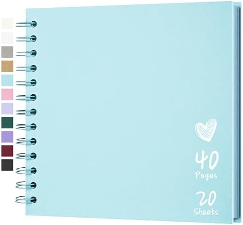 Scrapbook Photo Album 7"x7" 20 Sheets 40 Pages Hardcover Kraft Paper Khaki