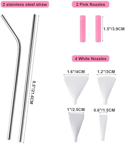 Stainless Steel Blow Nozzles, Acrylic Paint Pouring Tool, Fluid Art | 4-Pack, for Bloom & Dutch Pour Techniques, Pour Painting Supplies, Durable Stainless Steel, Easy to Use, Creative Art Tool
