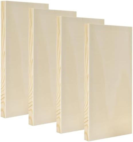 Yarlung 10 Pack Unfinished Wood Panels, 12 x 6 Inches Birch Wooden Cradled Painting Panel Canvas Boards for Watercolor, Arts and DIY Crafts, Easel Display, Use with Oils, Acrylics