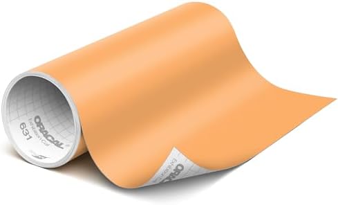 ORACAL 631 Matte Apricot Vinyl Durable Roll Easy to Weed Permanent Adhesive Craft Vinyl for Plotting Machines, Decals & DIY Projects 12” x 10ft