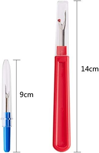 Seam Ripper and Thread Remover Kit,2 Big and 2 Small Sewing Stitch Thread Unpicker and 1 Sewing Trimming Scissor Nipper Tool for Thread Remove(Multi-Color)