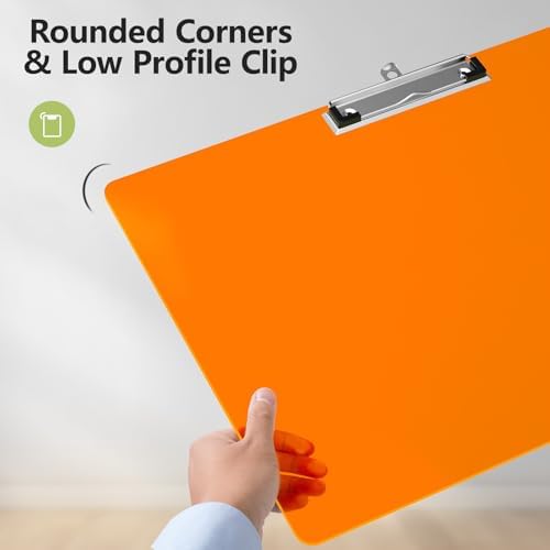Extra Large Clipboard, 11 x 17 Orange Plastic Drawing Board