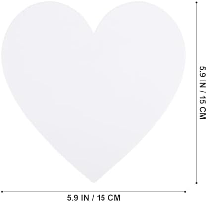 Gadpiparty 5pcs Heart Shaped Canvas Cotton Painting Board Blank Canvas Frame Cotton Panel Boards Art Paintings Board Oil Paint Canvas Sketchpad for Craft (White)