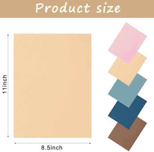 Whaline 50 Sheets 8.5 x 11 Inch Assorted Modern Brown Boho Morandi Colored Card Stock Paper 5 Rainbow Colors Solid Core Scrapbook Paper for Print DIY Arts Crafts Making Supplies, 65Lb