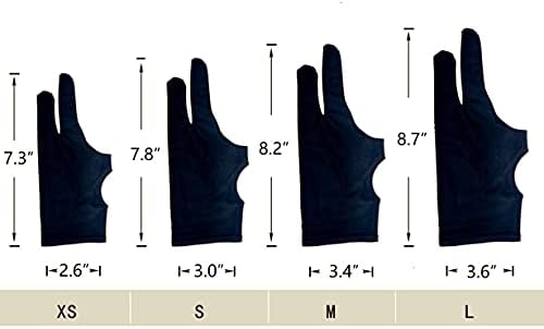 Drawing Glove, Digital Art Glove for Graphic Tablet, Artist Gloves with Two Fingers for iPad, Paper Sketching, Smudge Guard, Palm Rejection, Suitable for Left and Right Hand (2 PCS, Large)