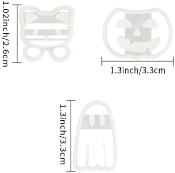 Xaekicr 3Pcs Halloween Polymer Clay Cutters Set – Ghost, Pumpkin, Cat | Clay Earring Cutters for Halloween Jewelry DIY | Polymer Clay Molds & Tools for Earrings Making