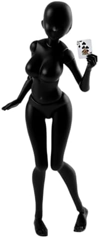 Artists Manikin Art Mannequin Figures Supplies Drawing Tools,Small Drawing Figure Model for Action Figure,Set Sketching,Painting(Black-Female)