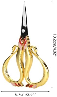 Swan Embroidery Scissors, Stainless Steel Craft Scissors Lightweight Vintage Scissor for Needlework, Sewing Thread Cutting