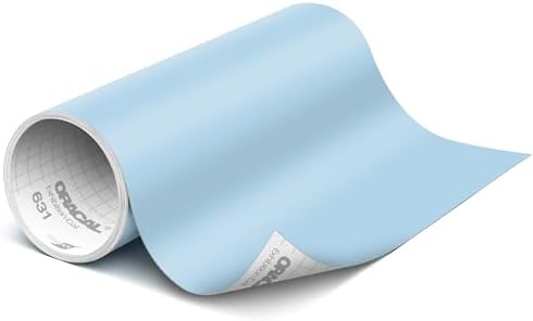 ORACAL 631 Matte Powder Blue Vinyl Durable Roll Easy to Weed Permanent Adhesive Craft Vinyl for Plotting Machines, Decals & DIY Projects 12” x 10ft