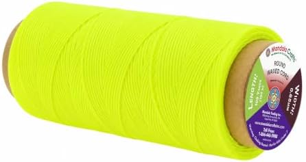 Mandala Crafts 100M 0.65mm Lime Green Round Waxed Thread for Leather Sewing
