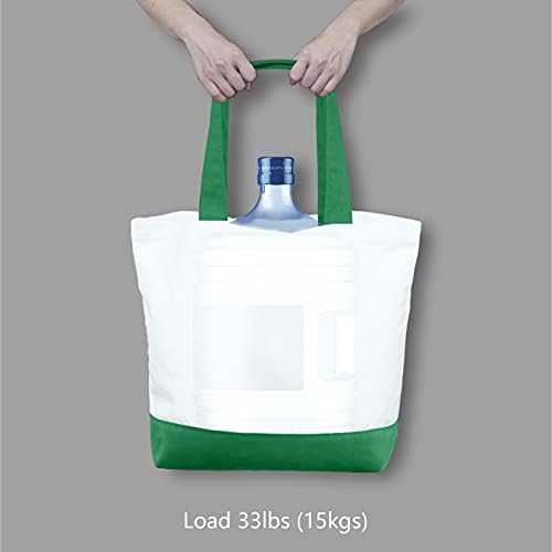 TOPDesign 3-Pack Super Strong Large 12oz Cotton Canvas Tote Bags, Reusable Grocery Shopping Cloth Bags, Fashionable Two-Tone Totes for Crafts, DIY Your Creative Designs