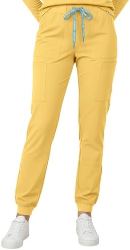 Med Couture Luma Jogger Scrub Pants for Women with Rib Knit Waistband