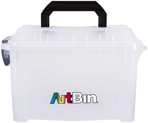 ArtBin 6815AG Mini Sidekick Carrying Case, Portable Art & Craft Organizer with Handle, [1] Plastic Storage Case, Clear