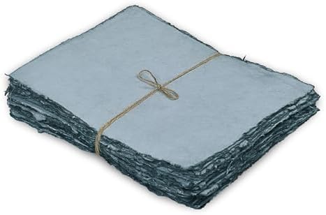 LEATHER VILLAGE Grey Deckled Edge Watercolor Paper 25 Sheets 4x6 Inches