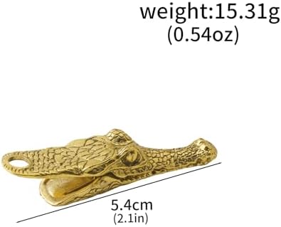 Vintage Crocodile Head Journal Clip - 3.4 Inch Heavy Duty Alligator Metal Book Clip Pin, Solid Decorative Bookmark Paper Organizer Notebook Holder Planner for Home Office Desk