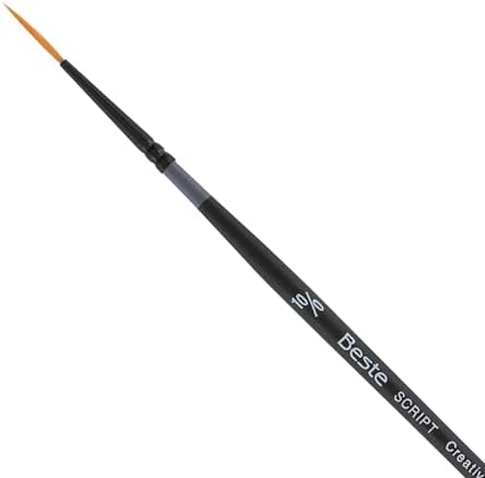 Creative Mark Beste Golden Taklon Spot Touch, #10x0 Artist Paint Brush, Professional Watercolor Brushes, for Acrylic Painting, Short Handle, Sharp Edges, Hand-Tied & Shaped