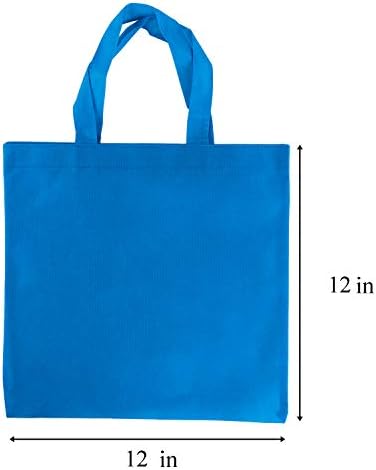 Super Z Outlet Assorted Colorful Solid Blank Fabric Tote Party Gift Bags Rainbow with Handles for Birthday Favors, Snacks, Decoration, Arts & Crafts, Event Supplies (12 Pack) (12" Inches)