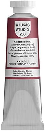 Lukas Studio Artist Oil Color Paints - High-pigment oil paint made with natural binder for artist, painting, & more! - [Alizarin Crimson Hue - 37 mL]