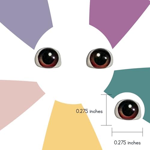 Googly Eyes Self Adhesive - Brown 3D Resin 24 Pcs 7mm Amigurumi Doll Eyes
