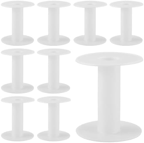 SUNNYCLUE 15Pcs 68 x 74mm Empty Plastic Spool Long Spools White Weaving Tread Chain Tape Wire Holder Organizer String Bulk for Crafts Cross Stitch Crochet Supplies Embroidery Needle Yarn Women Adults