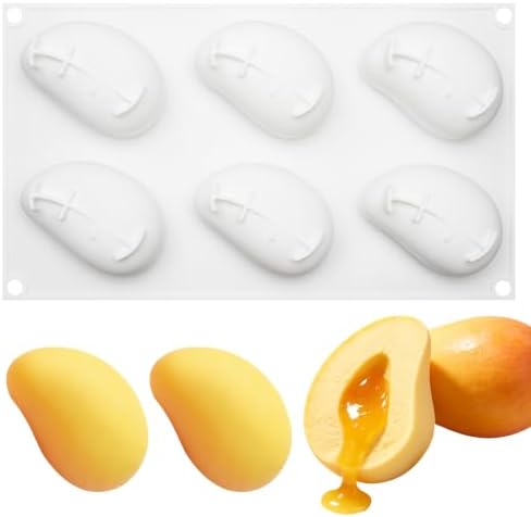 6 Cavity Mango Silicone Molds, Fruit Shapes Design