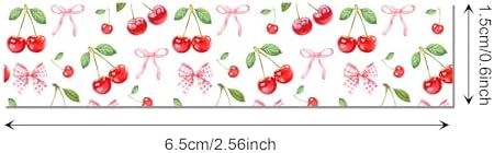12 Rolls Cherry Washi Tape Set Pink Bow Themed Decorative Masking Tape for DIY Crafts, Scrapbooking & Gift Wrapping