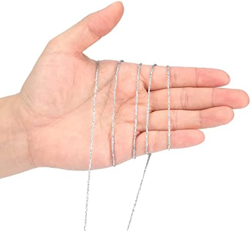 jijAcraft 328 Feet Silver String Twine - 1.5mm Metallic Ornament Thread Gift Wrapping - Inelastic Macrame Glitter Gold Cord for Gift Wrapping, DIY Crafts, Bracelets