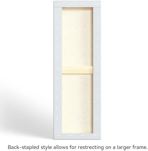 PHOENIX 6x12 Inch 3 Pack Gallery Canvas - Small Long 1.5 in Thick Canvases for Painting - Deep Edge 100% Cotton 11 Oz. Gesso Primed White Blank Professional Canvas Oil & Acrylic Paints