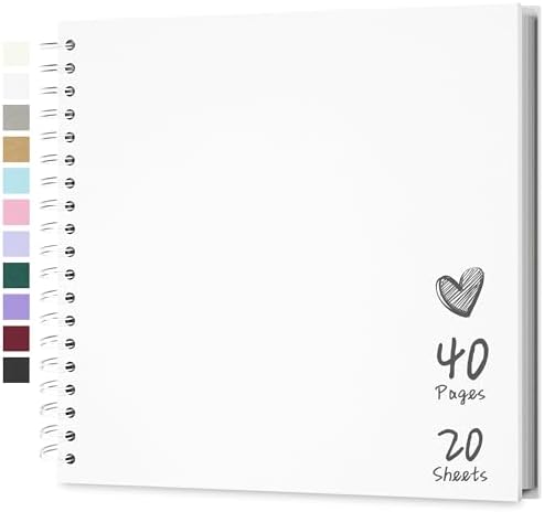 Scrapbook Photo Album 10"x10" 20 Sheets 40 Pages Hardcover Kraft Paper