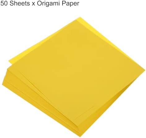 MECCANIXITY 50 Sheets Origami Paper Double Sided 8x8 Inch(20x20cm) Square Sheet for Art Craft Project, Beginners, Gifts Decor, Yellow