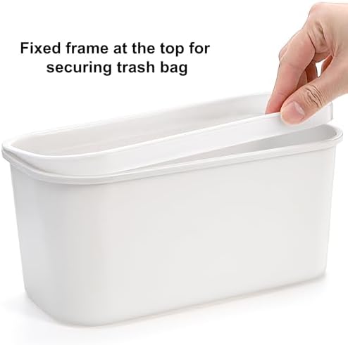 DEAYOU 3 Pack Hanging Cup Holders, Utility Rolling Cart Accessories, Hanging Storage Basket, Pencil Holder Makeup Organizers for Art Craft Supplies, Home, Kitchen, Office, White, 10.2''x5.5''x4.7''
