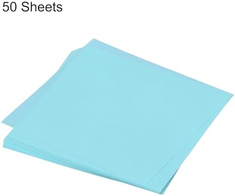 MECCANIXITY 50 Sheet Origami Paper Double Sided Light Blue 4x4 Inch Square Sheet for Art Craft Project, Beginners, Gifts Decor