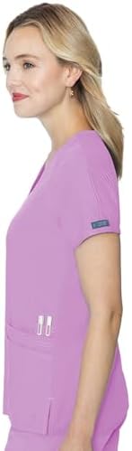 Med Couture Touch Scrub Top for Women Raglan Sleeve 6 Pockets Modern Fit