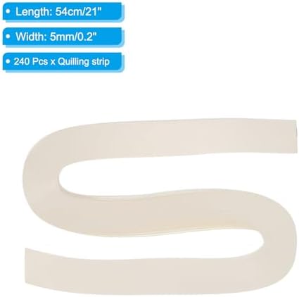 PATIKIL 240pcs Quilling Strips Paper 3/16"(5mm) 21"(54cm) Origami Paper Quilling Strip for Art DIY Hand Craft Christmas, Cream White