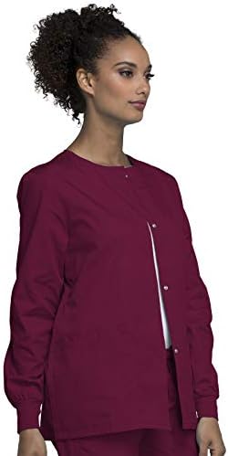 Cherokee WW Originals Scrubs Jacket for Women Snap Front 3 Pockets