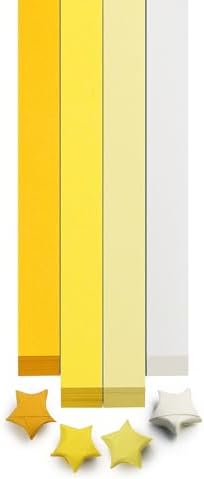 FoDau770 Solid Color Star Paper Strips - 1080 Sheet, Yellow Series