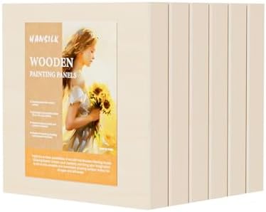 Wooden Art Panels for DIY Painting - Mother's Day Gifts, Christmas Crafts & Home Décor | 6x6 Inch Canvas Wood Boards, Unfinished Wooden Canvas for Adults(6-Pack)