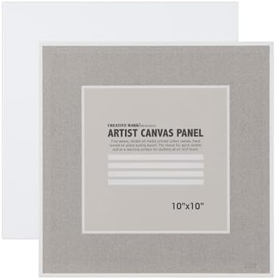 Creative Mark Cotton Canvas Panels 10x10" - 12 Pack - Professional Quality Fine Weave Acrylic Primed Artist Canvas Boards for Painting, Acrylics, Studios, & More